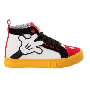 Disney Kids High-Top Sneakers in White, Black, Red and Yellow